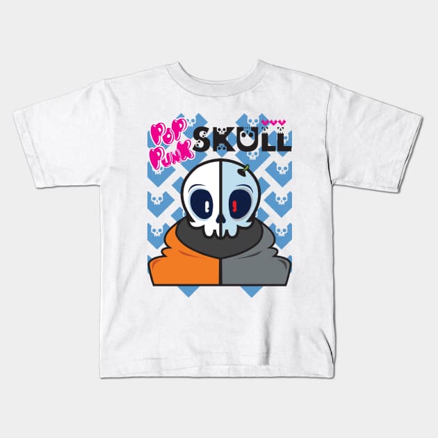 Pop Punk Skull Kids T-Shirt by doodsai